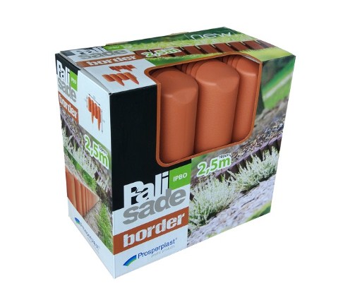 Ограждение для клумб Prosperplast Palisada 13см/2,5м,терракот