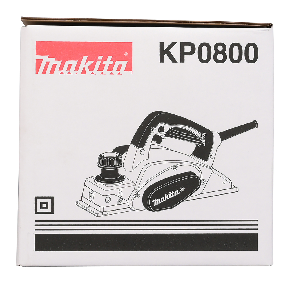 Рубанок электрический  Makita KP0800 620 Вт, 17000 об\м, ширина-82 мм, глуб-2.5 мм, 2.6 кг, кор