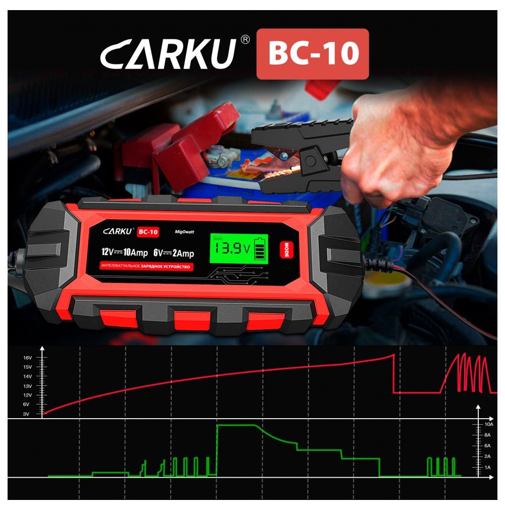 Интеллектуальное зарядное устройство CARKU BC-10