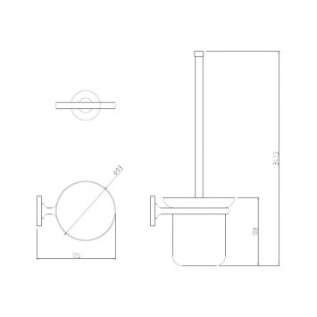 Ершик для унитаза настенный, Арт. 02.15