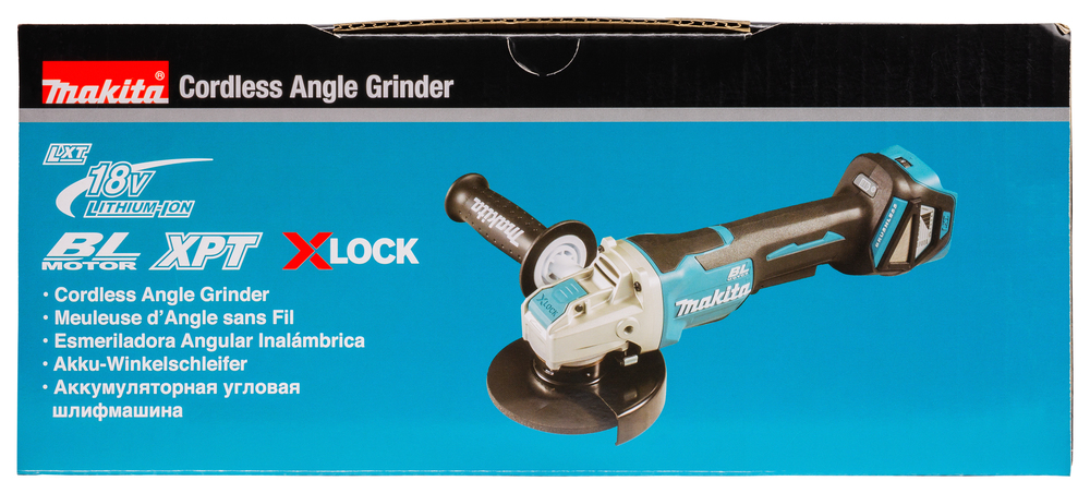 Угловая шлифмашина аккумуляторная с системой крепления диска X-Lock Makita DGA519Z LXT 18В, 125 мм, 3000 - 8500 об/мин, без акб и ЗУ