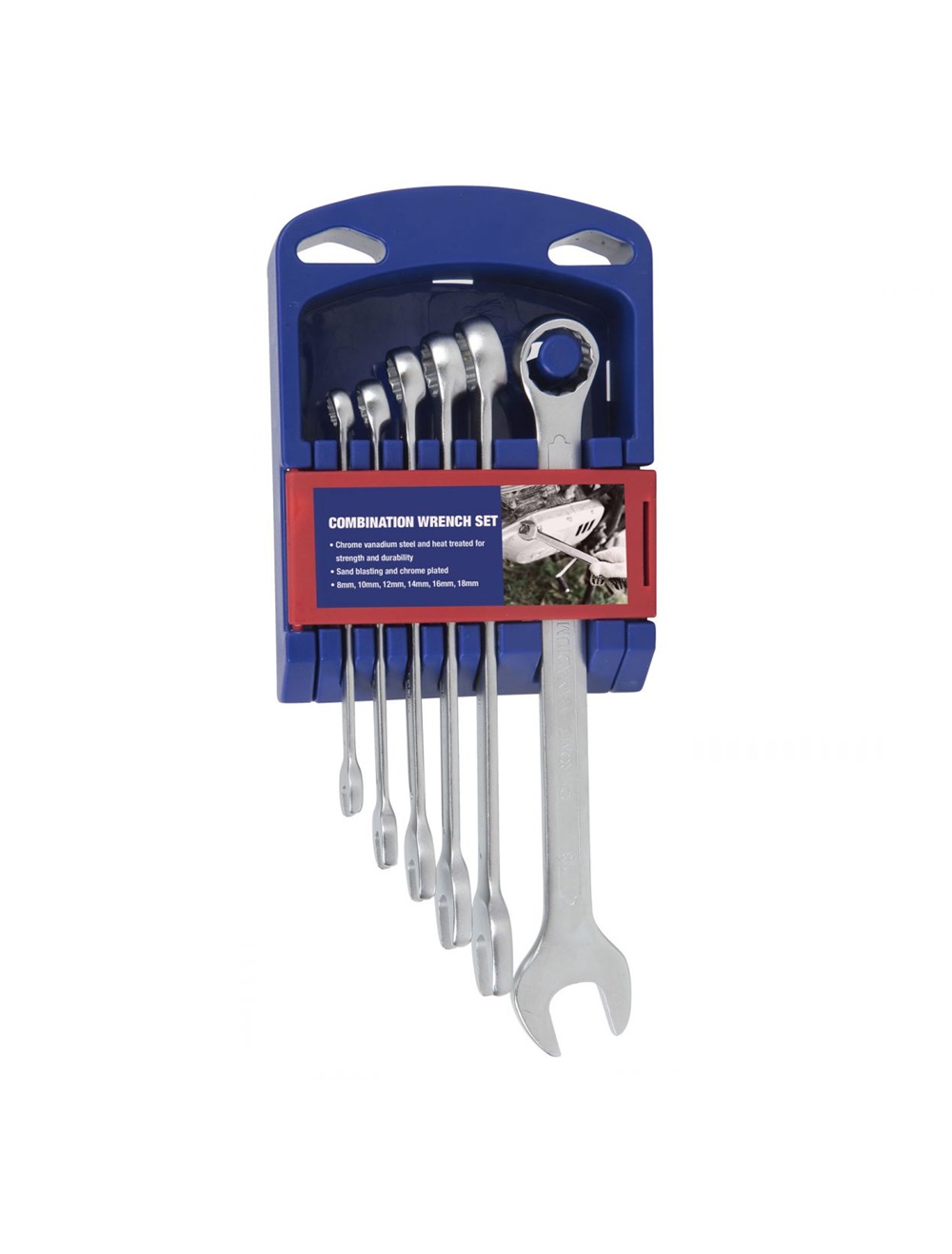 Набор  ключей комбинированных  6 шт (8-18 мм) на пластиковом держателем  WORKPRO