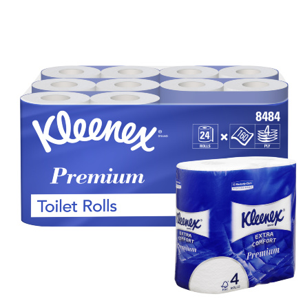 Туалетная бумага в стандартных рулонах Kimberly-Clark Kleenex Premium 8484, чётырёхслойная