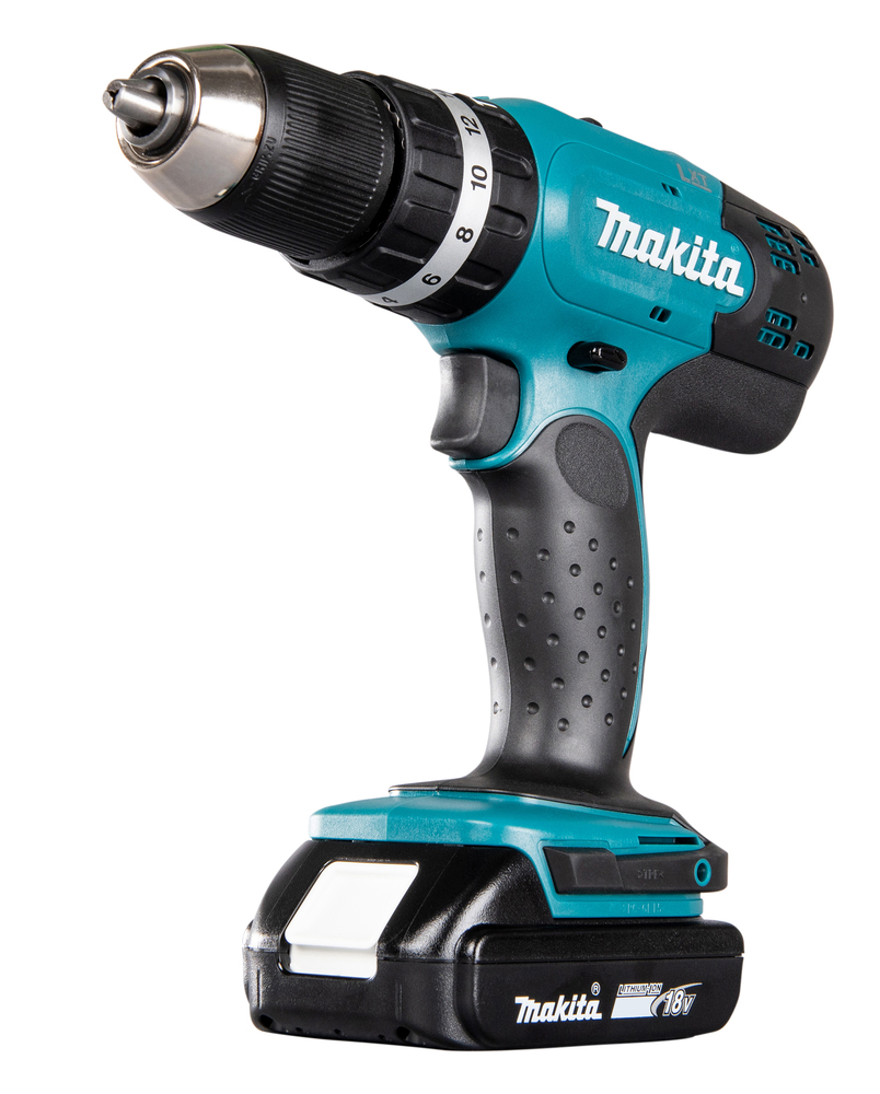 Ударная дрель-шуруповерт аккумуляторная Makita DHP453RFE LXT 18В, 2х3.0 Ач, 42 Нм, 1300 об/мин