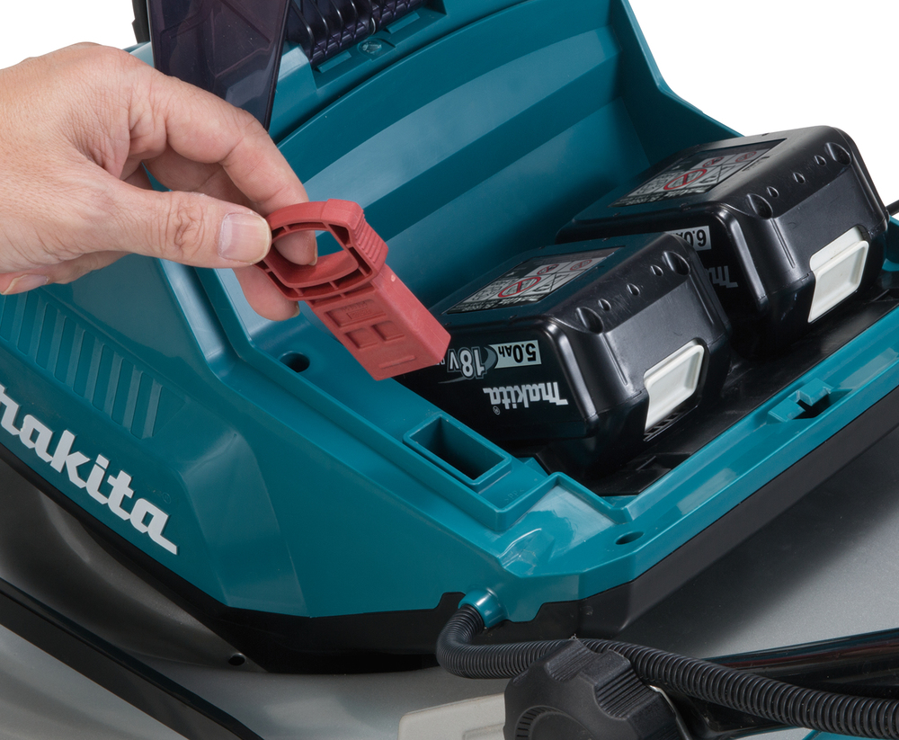 Газонокосилка аккумуляторная Makita DLM460PT2 LXT BL 2х18В, металлическая дека 46 см, травосбор 50 л, 3в1, BL1850Bx2 ш, без ЗУ