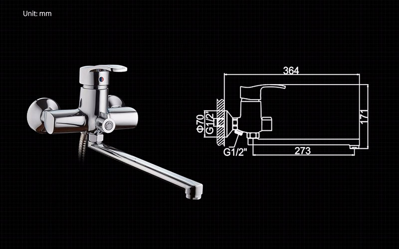 СМЕСИТЕЛЬ ДЛЯ ВАННЫ LEDEME L2264