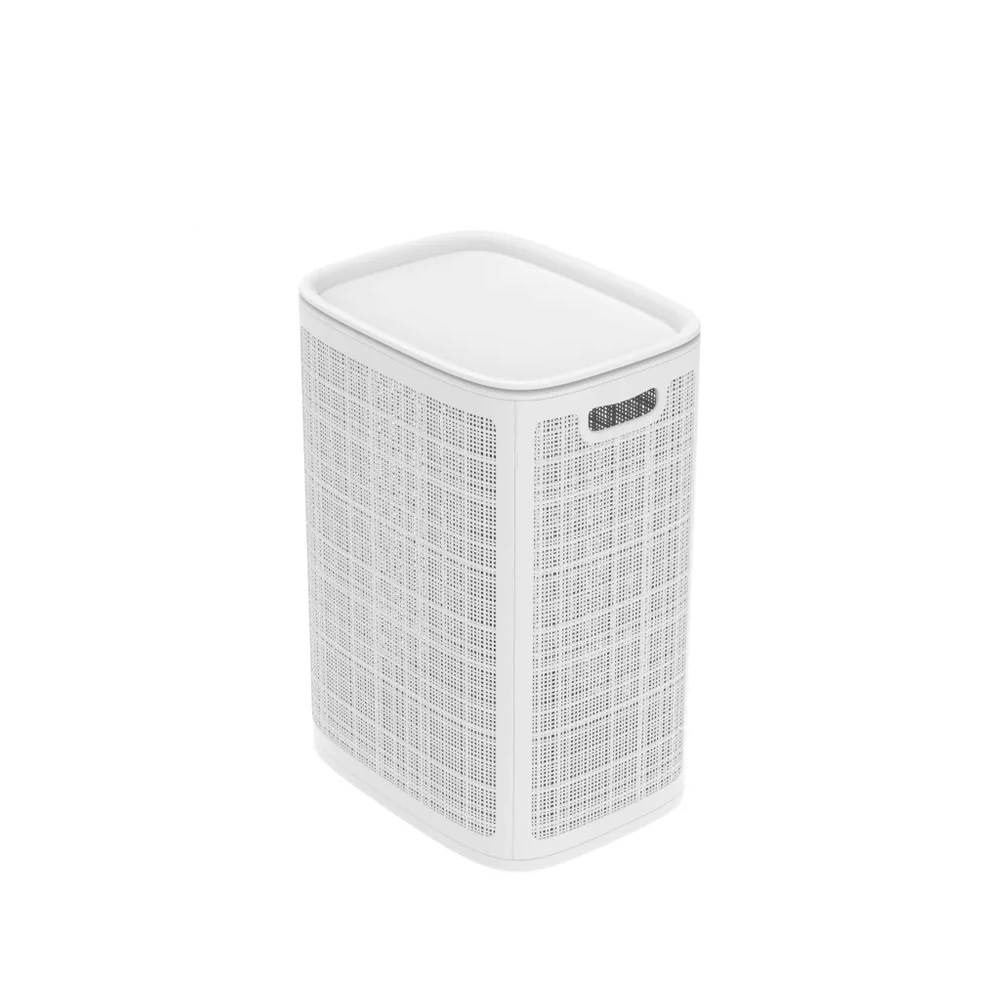 Плетёная корзина для белья сборная «Лён» 75 л (43х32.1х60 см) белый