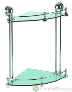 Полка двойная угловая стеклянная 2202