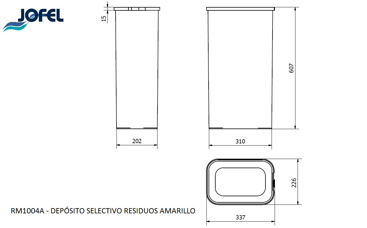 Ведро для раздельного сбора отходов Jofel RM1004A 40л