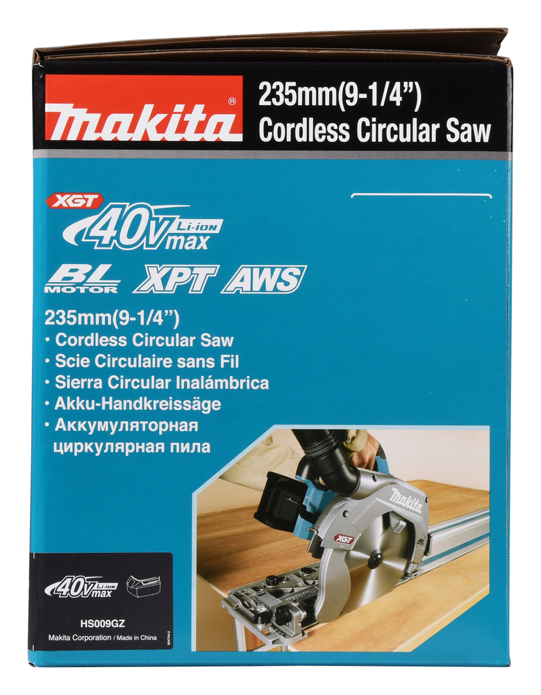 Пила дисковая аккумуляторная Makita HS009GZ XGT 40 В, 235 мм, 4000 об/мин, без акб и ЗУ