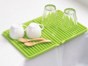 Сушилка для посуды силиконовая складная зеленая Kawasaki Plastics