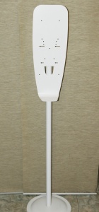 Мобильная стойка с каплеуловителем для дезинфекции рук (белая)