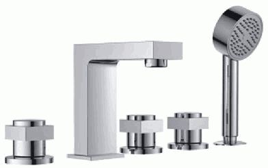 СМЕСИТЕЛЬ LEDEME L1187 ВРЕЗНОЙ В БОРТ ВАННЫ, 5 ОТВЕРСТИЙ