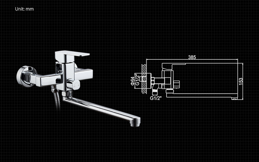 СМЕСИТЕЛЬ ДЛЯ ВАННЫ И ДУША LEDEME L2233