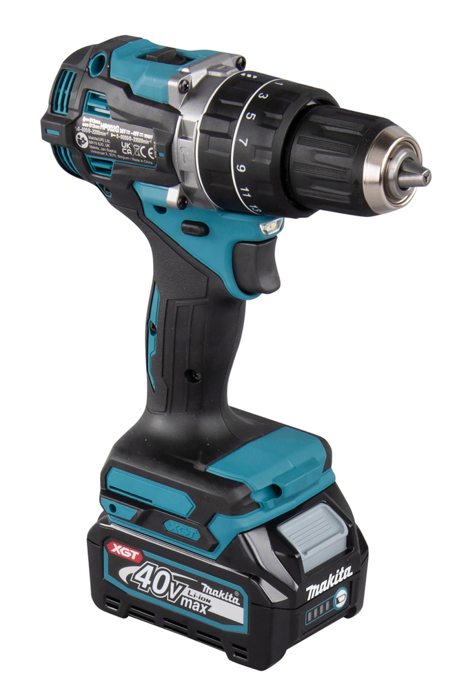 Ударная дрель-шуруповерт аккумуляторная Makita HP002GD201 XGT 40В, 2х2.5 Ач, 65 Нм, 2200 об/мин
