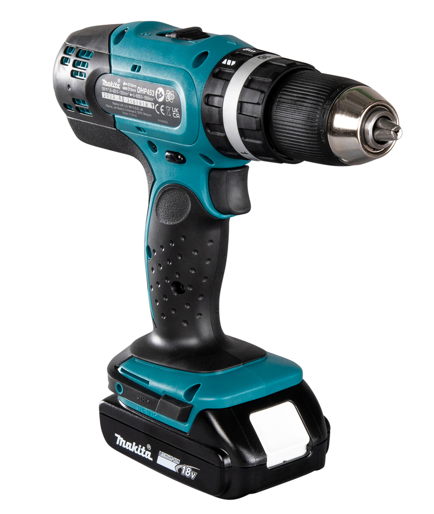 Ударная дрель-шуруповерт аккумуляторная Makita DHP453RFE LXT 18В, 2х3.0 Ач, 42 Нм, 1300 об/мин
