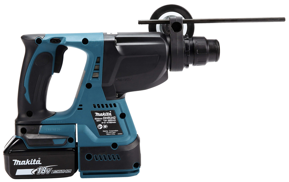 Перфоратор аккумуляторный Makita DHR242RT LXT 18В, 1х5.0 Ач, 24 мм, 2,0 Дж, SDS-PLUS