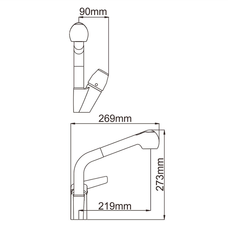 СМЕСИТЕЛЬ ДЛЯ КУХНИ LEDEME L6040, ЭКО-КАРТРИДЖ, С ВЫТЯЖНОЙ ЛЕЙКОЙ