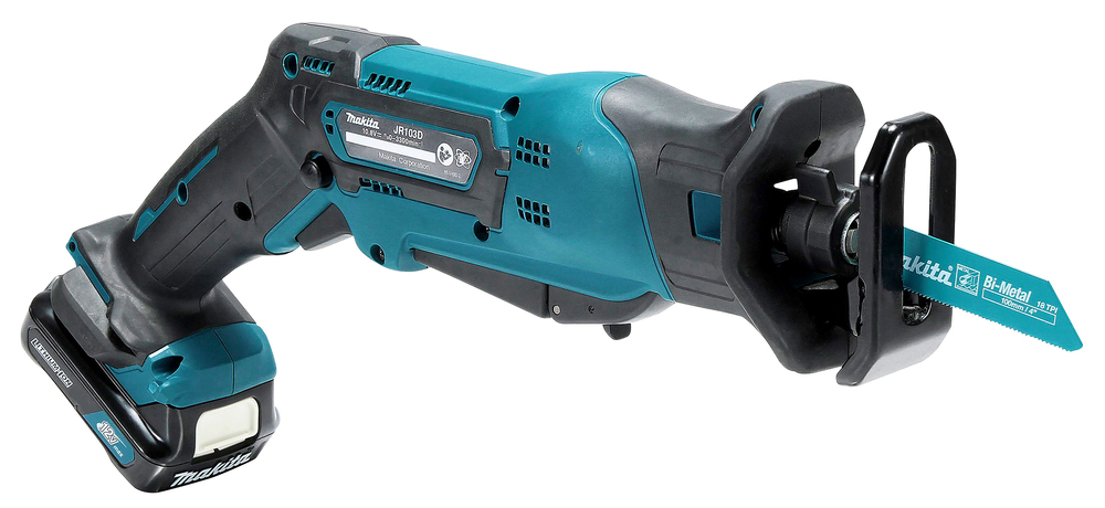Пила сабельная аккумуляторная Makita JR103DZ 10.8В, Li-ion, 0-3300 об/мин, 13 мм, без акб и ЗУ