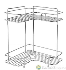 Полка двойная угловая хром АЕ-483