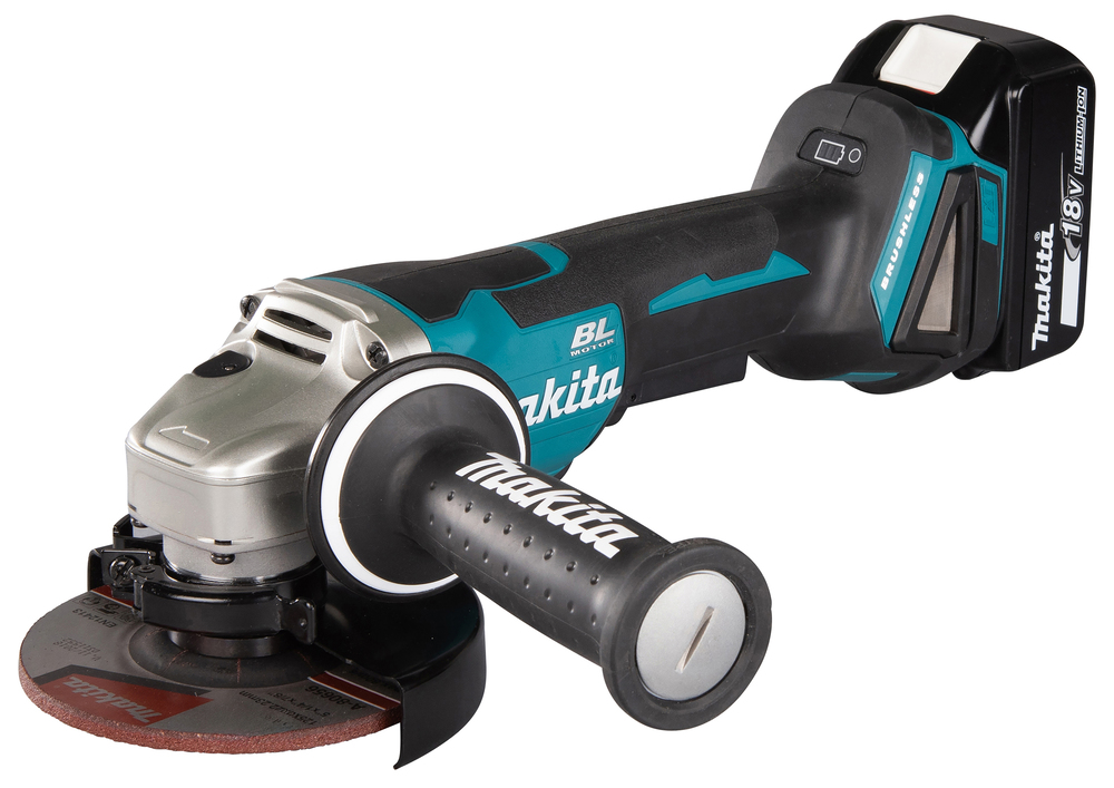 Угловая шлифмашина аккумуляторная Makita DGA508RME LXT 18В, 125 мм, 8500 об/мин, 2х4.0 Ач Li-ion