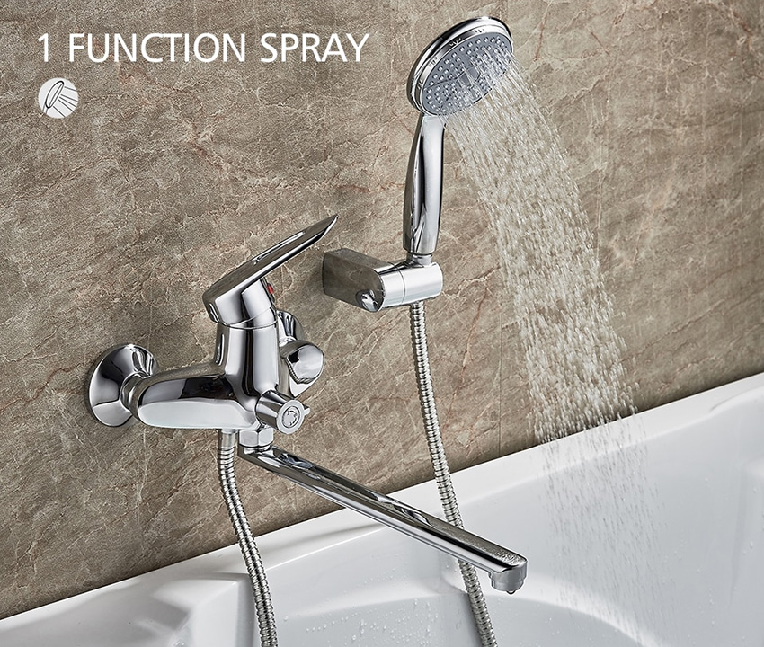 СМЕСИТЕЛЬ ДЛЯ ВАННЫ LEDEME L2207 ДЛИННЫЙ ИЗЛИВ