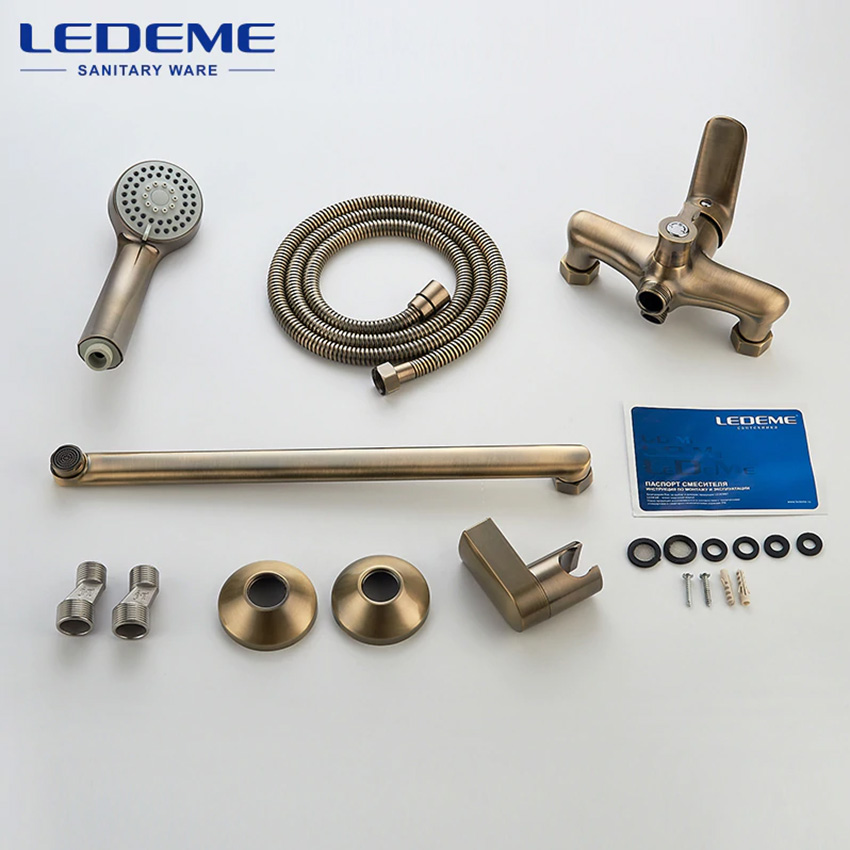 СМЕСИТЕЛЬ ДЛЯ ВАННЫ И ДУША LEDEME L2248C, БРОНЗА
