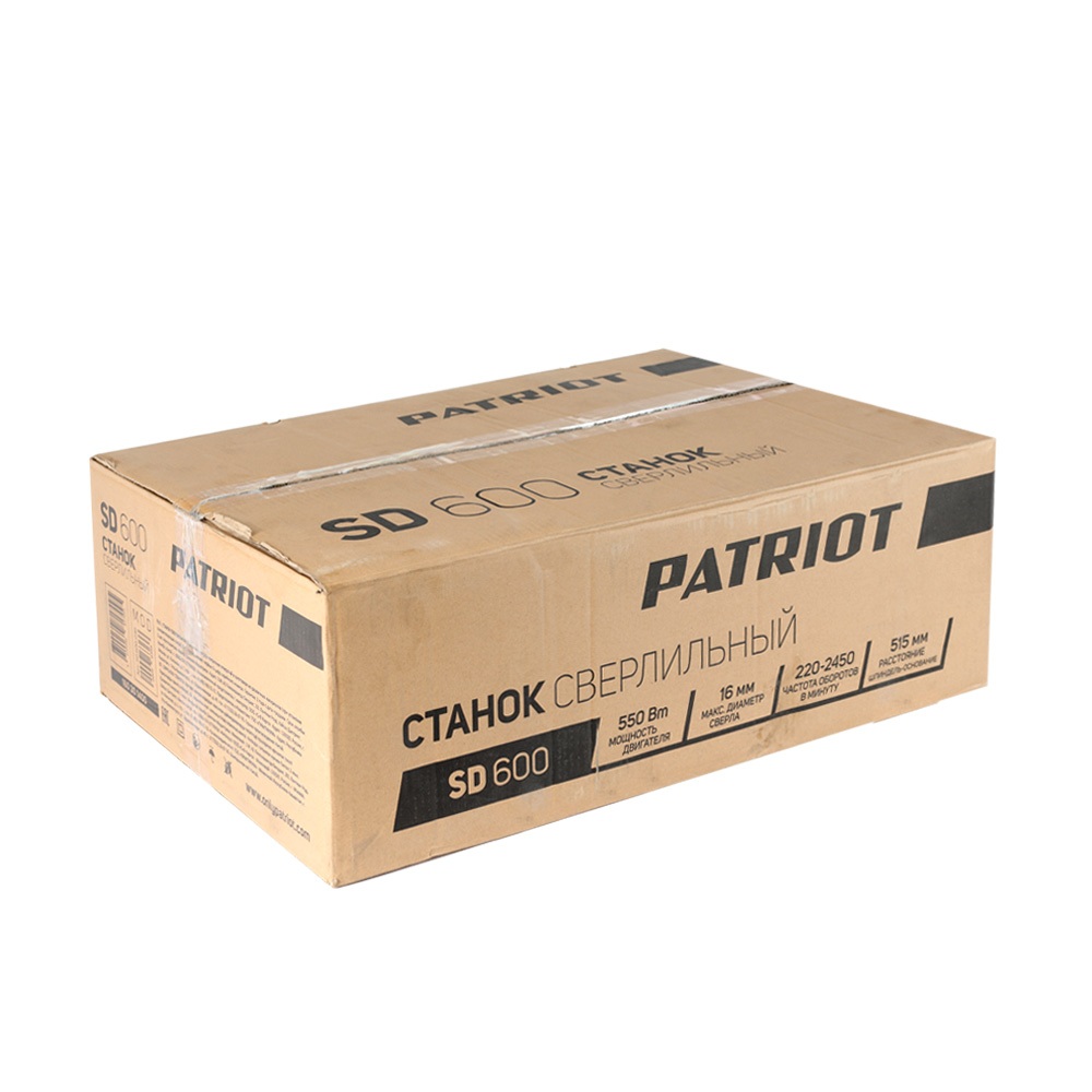 Станок сверлильный PATRIOT SD 600, 550 Вт. скорости 12, сверло 16 мм, тиски в комплекте.