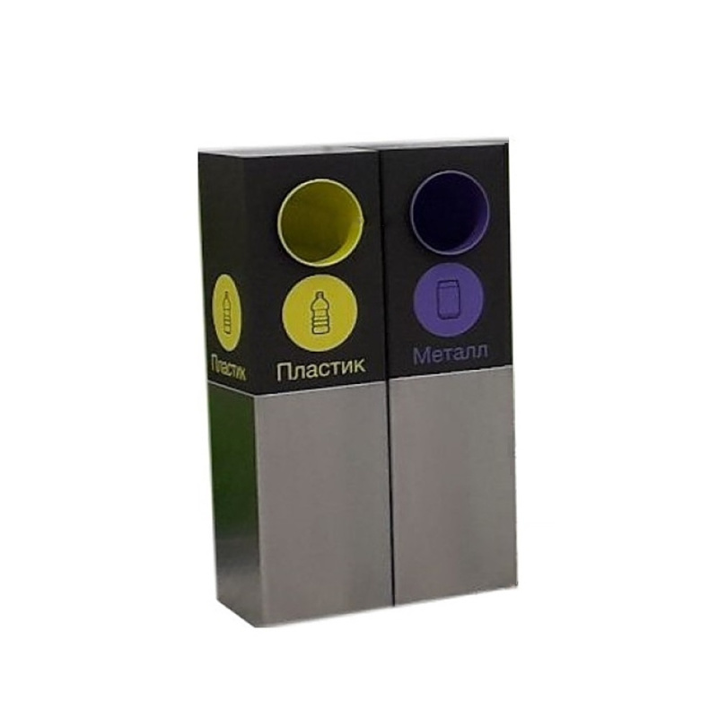 Урна для раздельного сбора мусора "Альянс" 2 секции на 66 л