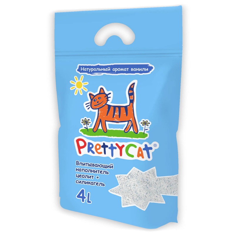 PrettyCat наполнитель глиняный впитывающий с део-кристаллами Aroma Fruit 2 кг (4 литра)