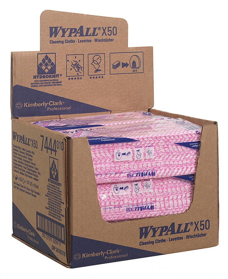Протирочный материал Kimberly-Clark Wypall® X50 7444, красный