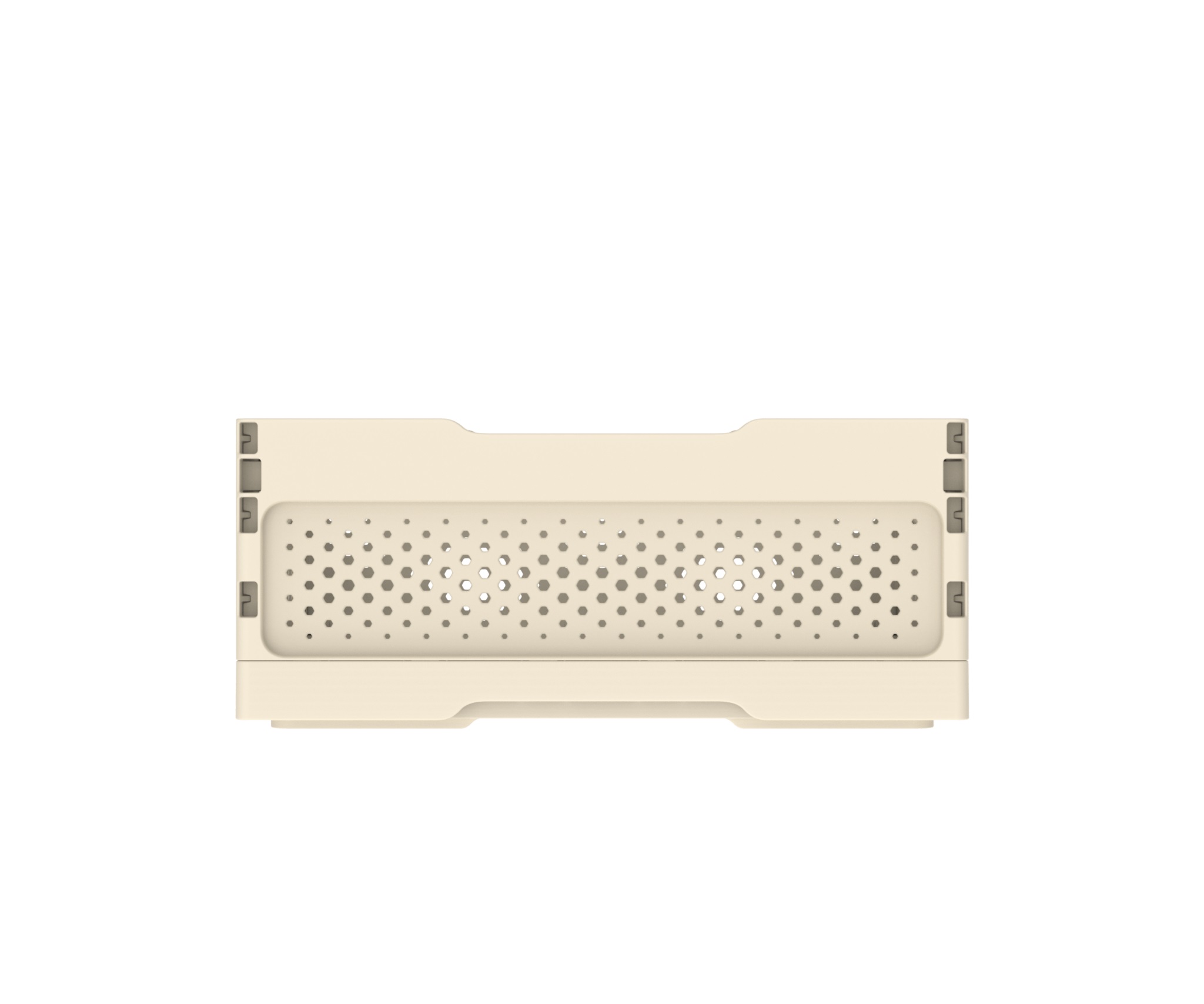 Ящик складной с перфорированными стенками и кнопками-фиксаторами (слоновая кость) АП 487, комплект 14 штук