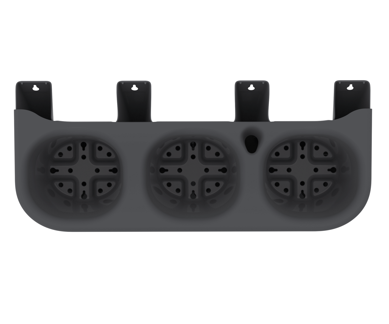 Фитомодуль с системой прикорневого полива 2л х3 (настенное кашпо) (59х25х27 см) (графит), комплект 9 шт