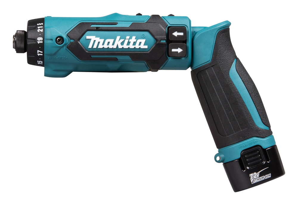 Отвертка аккумуляторная Makita DF012DSE 7.2В, 2х1.5 Ач, 5.6 Нм, 650 об/мин