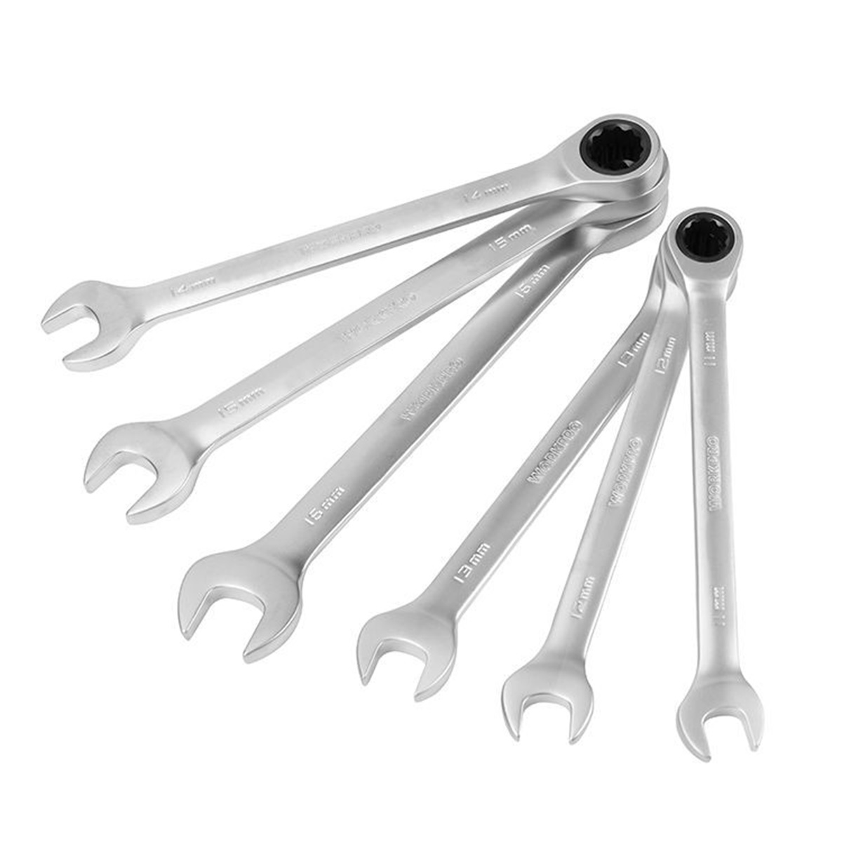 Набор  ключей комбинированных 7 шт (10-16 мм) с храповым механизмом и реверсом на пластиковом держателе WORKPRO