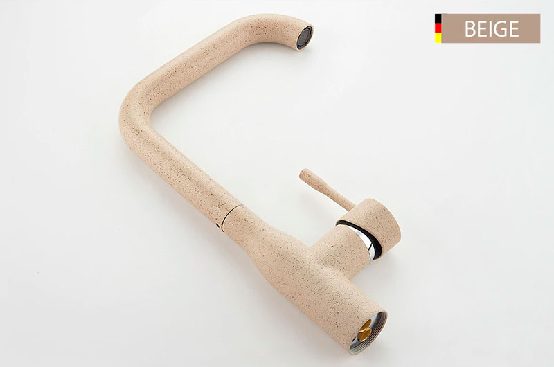 СМЕСИТЕЛЬ ДЛЯ КУХНИ LEDEME L4698M, БЕЖЕВЫЙ МАТОВЫЙ, ВЫСОКИЙ ИЗЛИВ