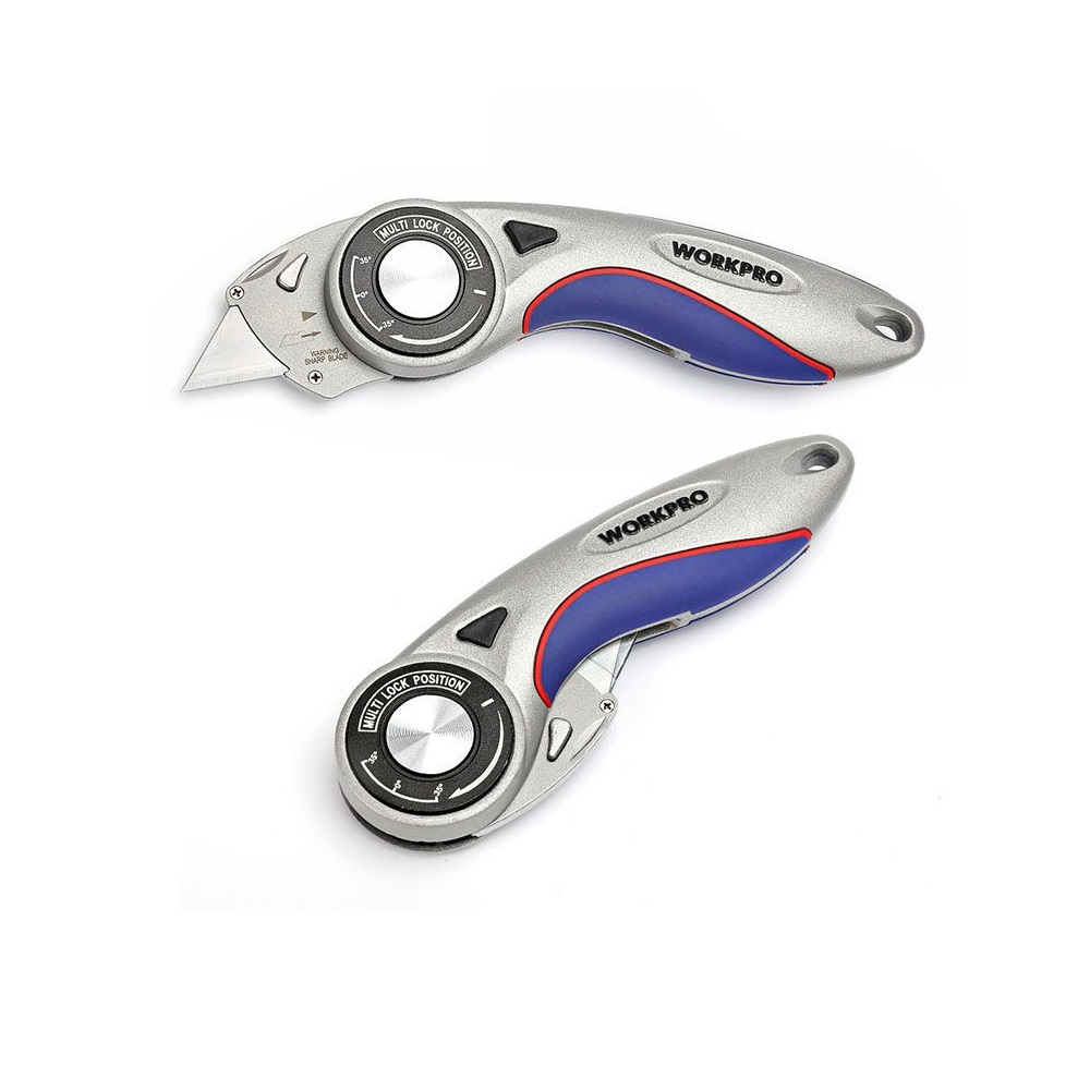 Нож с поворотным лезвием, алюминиевый +6 лезвий WORKPRO