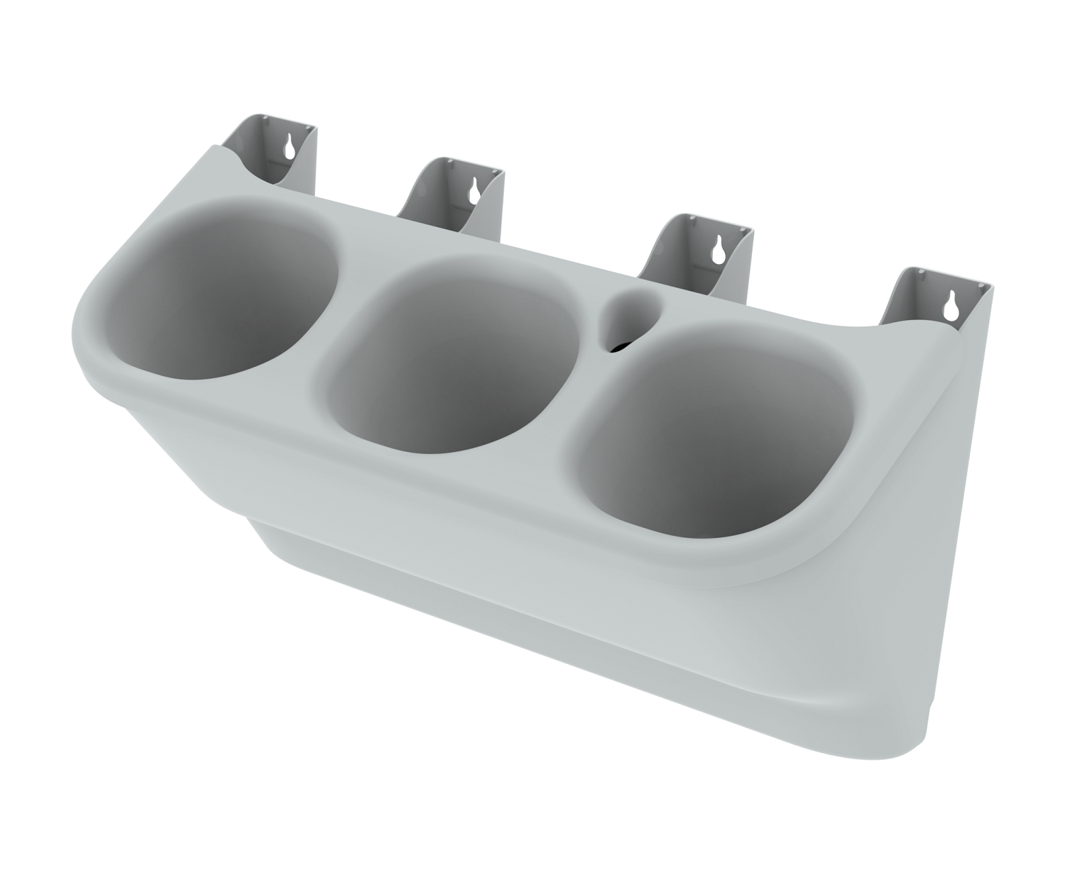 Фитомодуль с системой прикорневого полива 2л х3 (настенное кашпо) (59х25х27 см) (серый), комплект 9 шт