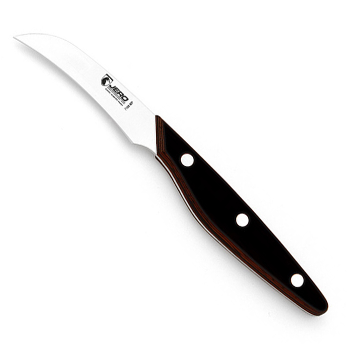 Нож кухонный для чистки овощей изогнутое лезвие Jero Coimbra 7,5 см рукоять красное дерево
