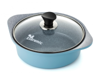 Кастрюля 2,2 л. Ecoramic 22 см с каменным антипригарным покрытием с крышкой