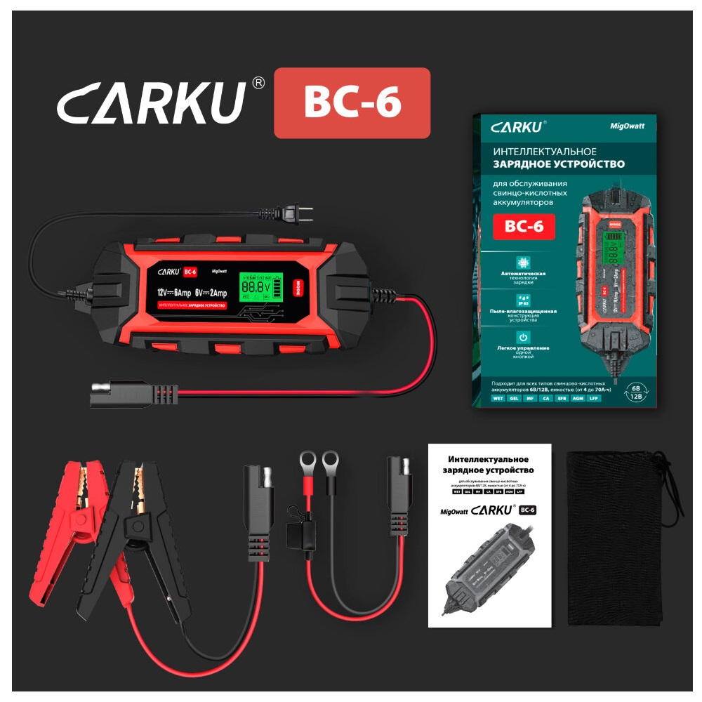 Интеллектуальное зарядное устройство CARKU BC-6