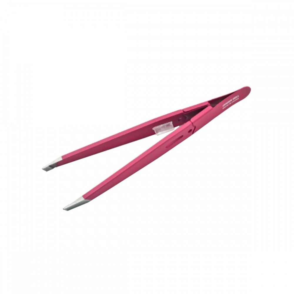 Пинцет профессиональный розовый L 94 мм / 16 г Green Bell Япония