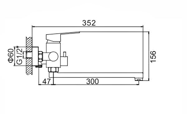 СМЕСИТЕЛЬ ДЛЯ ВАННЫ LEDEME L72203 НЕРЖАВЕЮЩАЯ СТАЛЬ