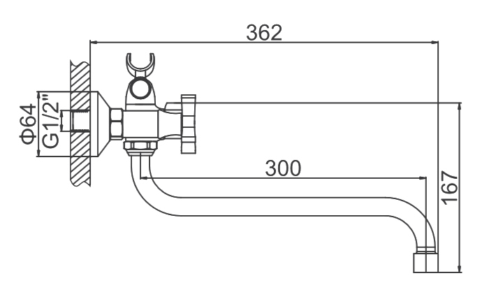 СМЕСИТЕЛЬ ДЛЯ ВАННЫ LEDEME L2322