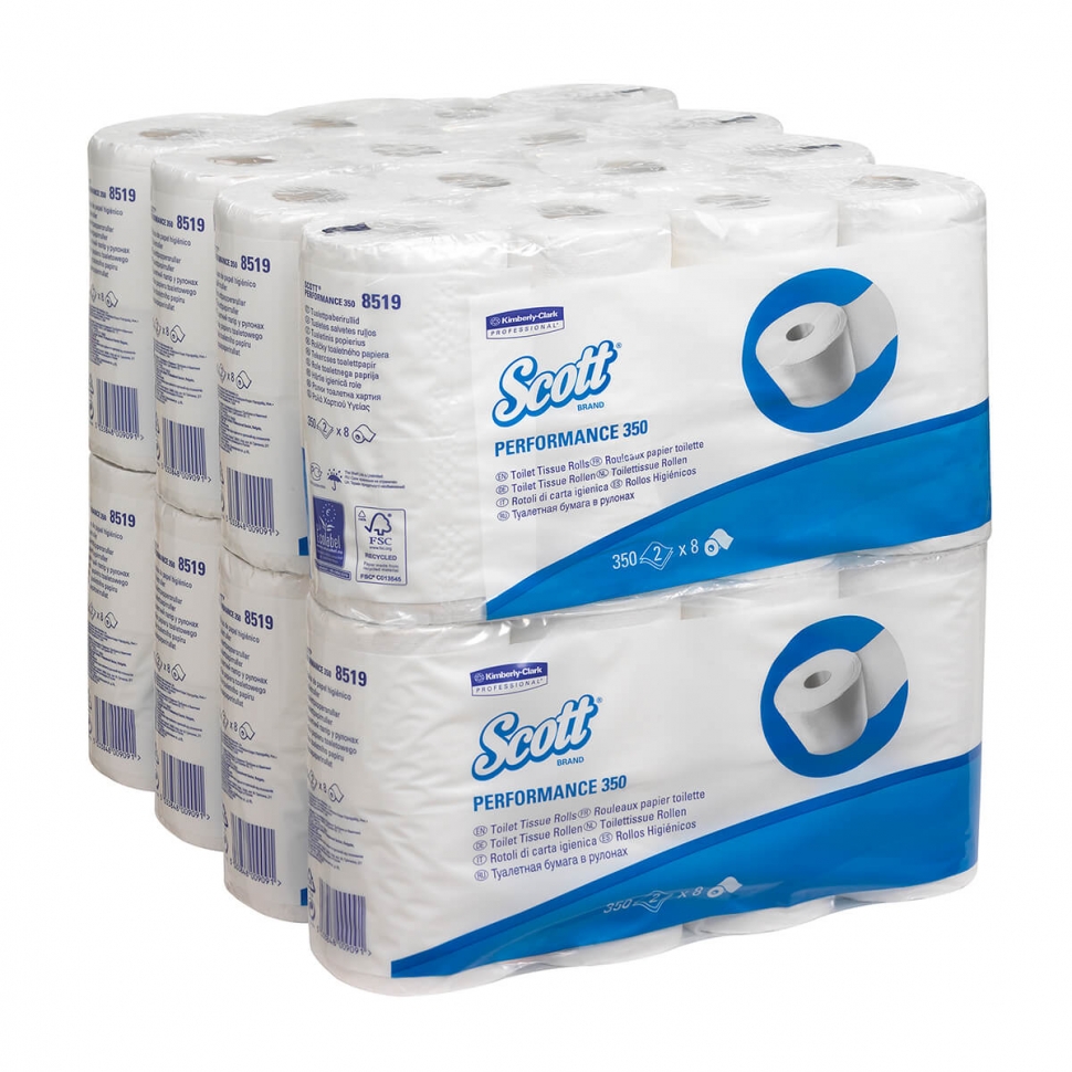Туалетная бумага в стандартных рулонах Kimberly-Clark Kleenex Scott 350 8519