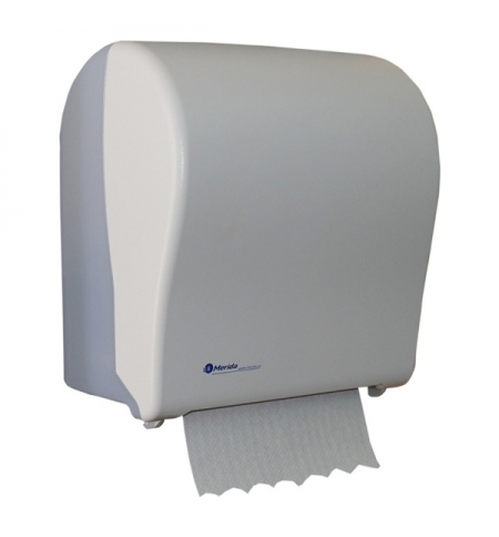 Автоматический диспенсер бумажных полотенец в рулонах "MERIDA SOLID CUT" MAXI (белый) CJB302