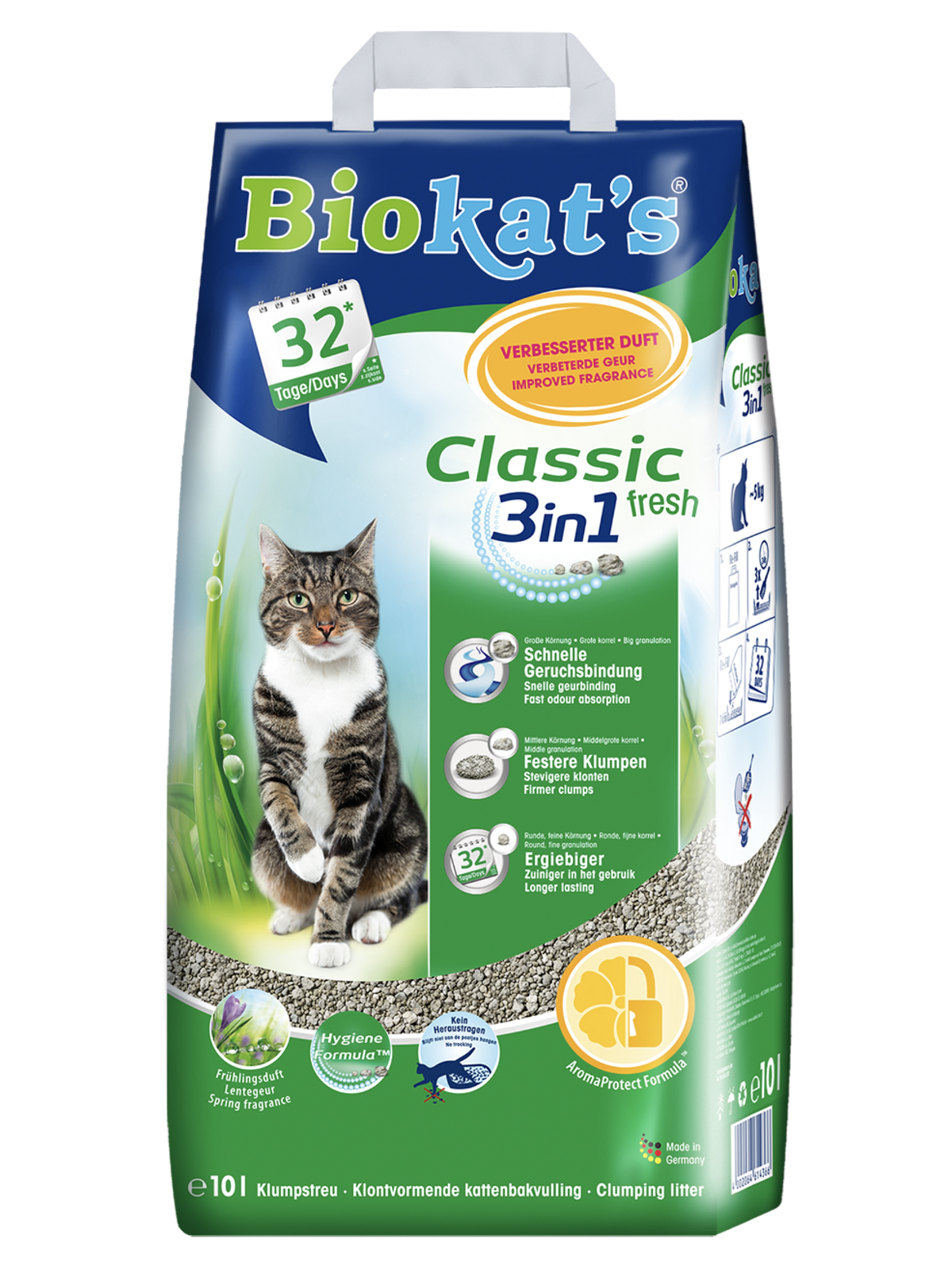 BIOKAT'S CLASSIC FRESH наполнитель комкующийся c ароматизатором 10 л (10 кг)