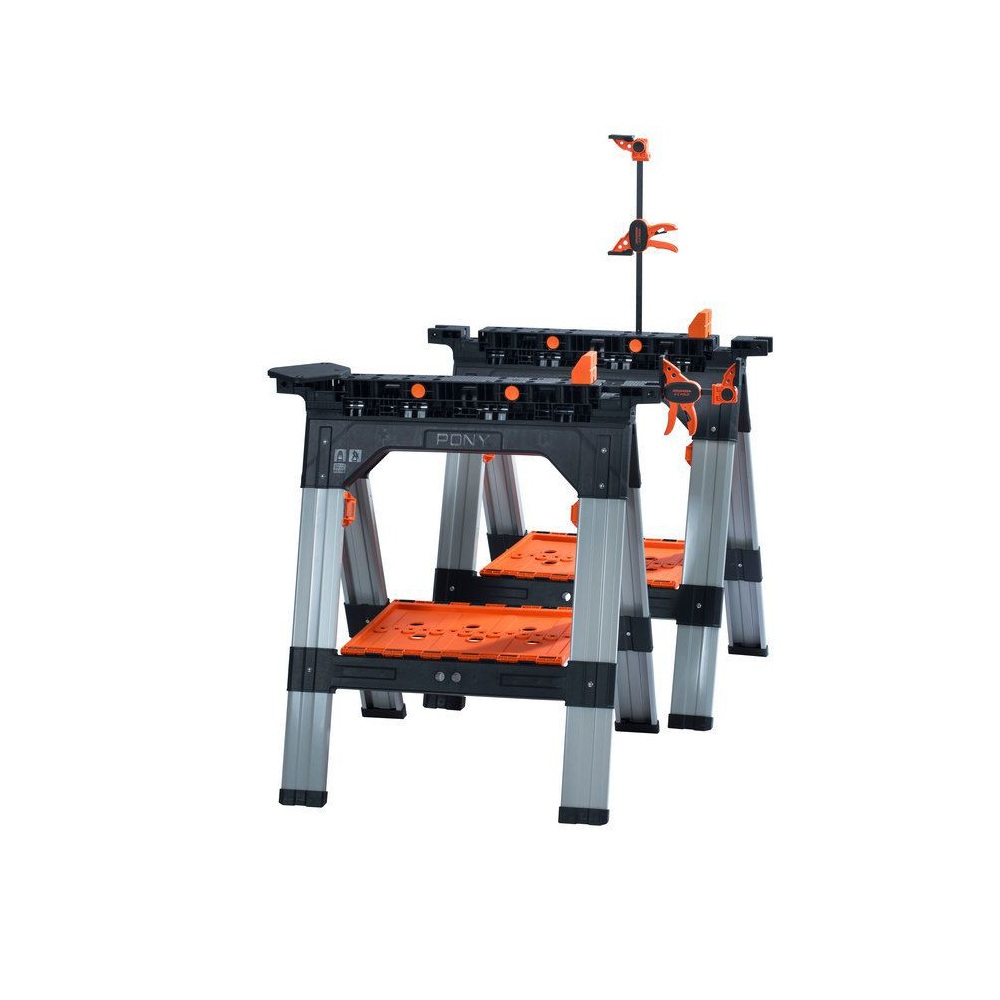 Козлы строительные 2 шт (810 мм) +струбцины 2 шт (до 275 кг) Pony