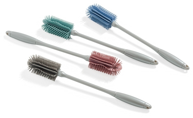 Силиконовая щетка для мытья бутылок широкая KF Pastel