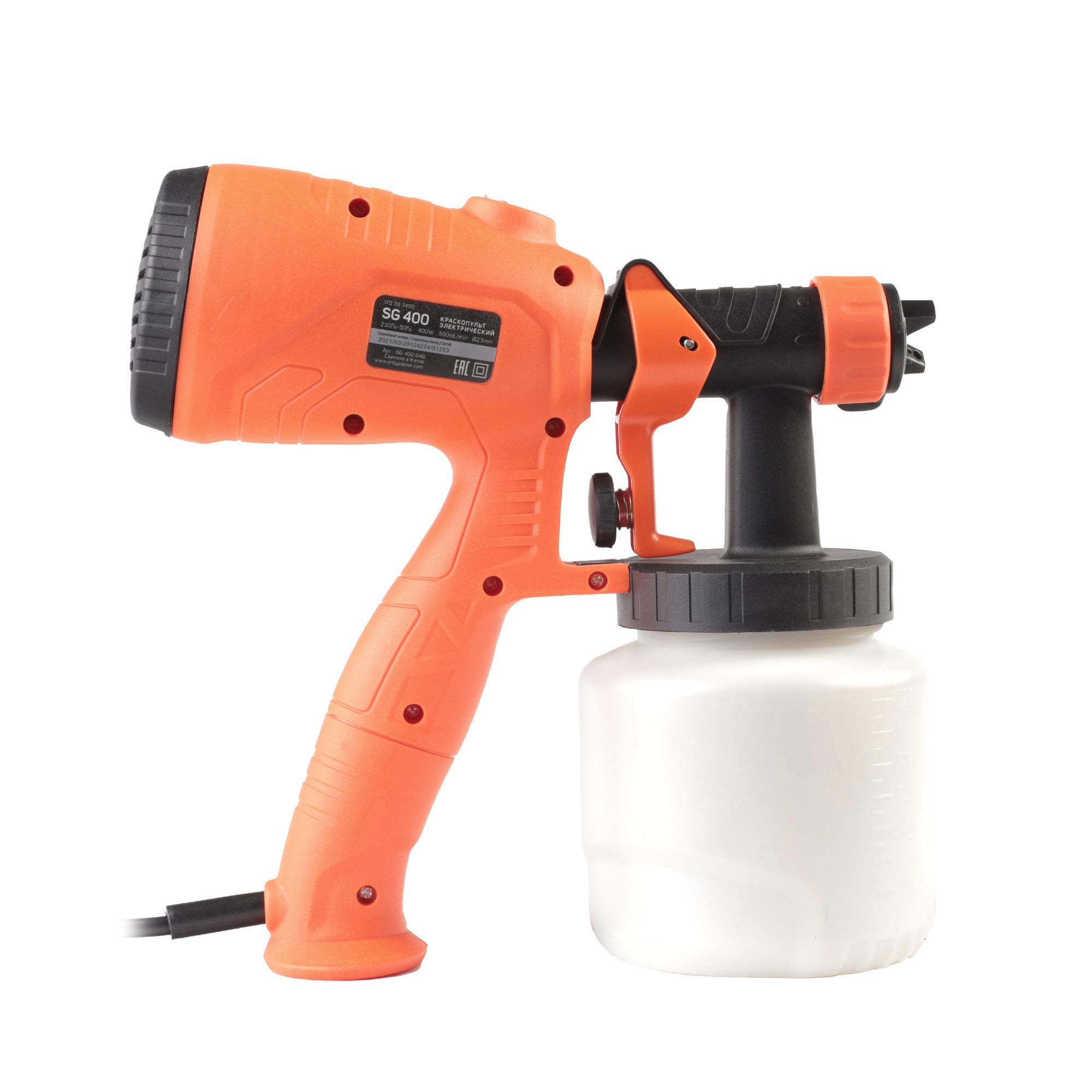 Краскопульт электрический PATRIOT SG 400, 400 Вт
